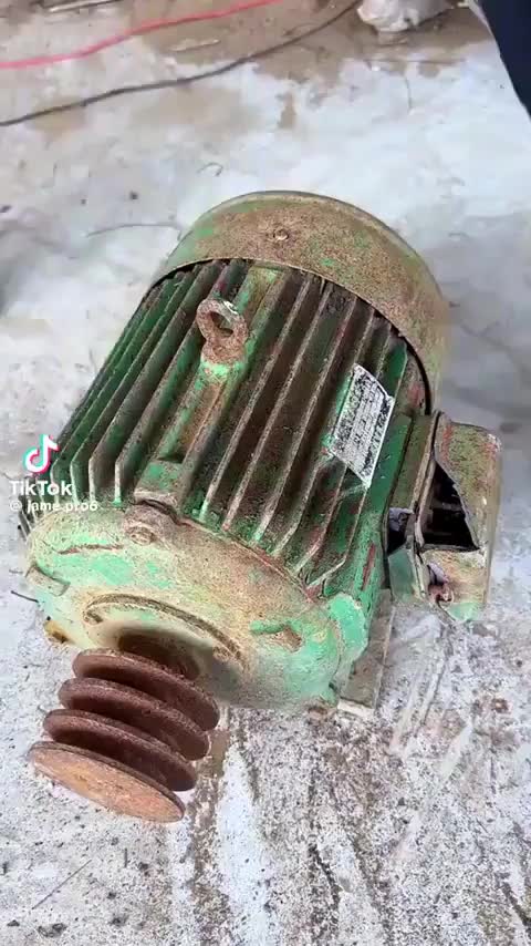 Breaking down an old motor to reclaim the copper